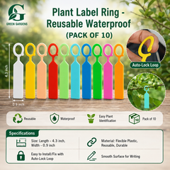 Plant Label Ring Reusable Waterproof Pack of 10 – Flexible Plastic Plant Tags