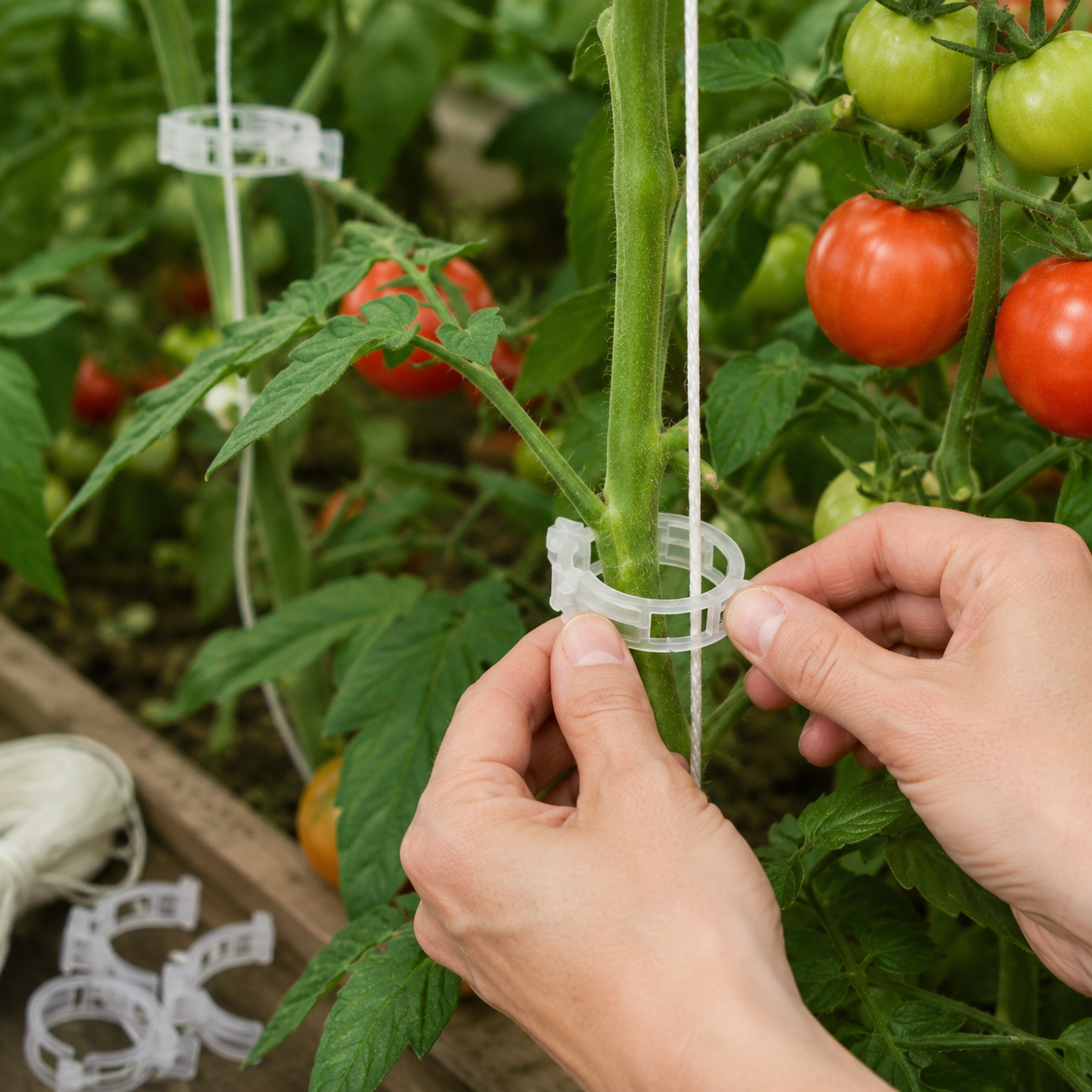 Plant Support Clips – Round Reusable Pack of 10 for Tomatoes & Climbing Plants