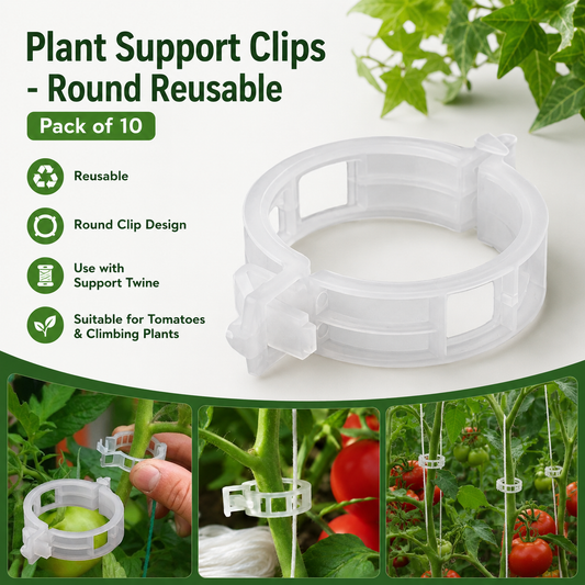 Plant Support Clips – Round Reusable Pack of 10 for Tomatoes & Climbing Plants