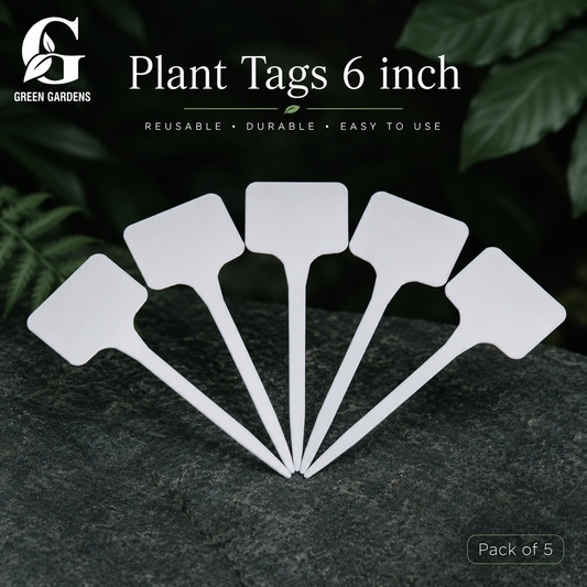 Plant Tags – 6 × 3.2 Inch | Reusable | Pack of 5