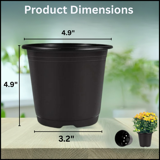 Flexible Nursery Pots 4.9″ x 4.9″ – BLACK (PACK OF 10) With Free Liners