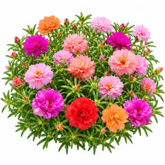 Portulaca Long Time Moss Rose with colourful summer flowers and succulent foliage – heat-tolerant flower seeds for beds pots hanging baskets and grow bags in Pakistan