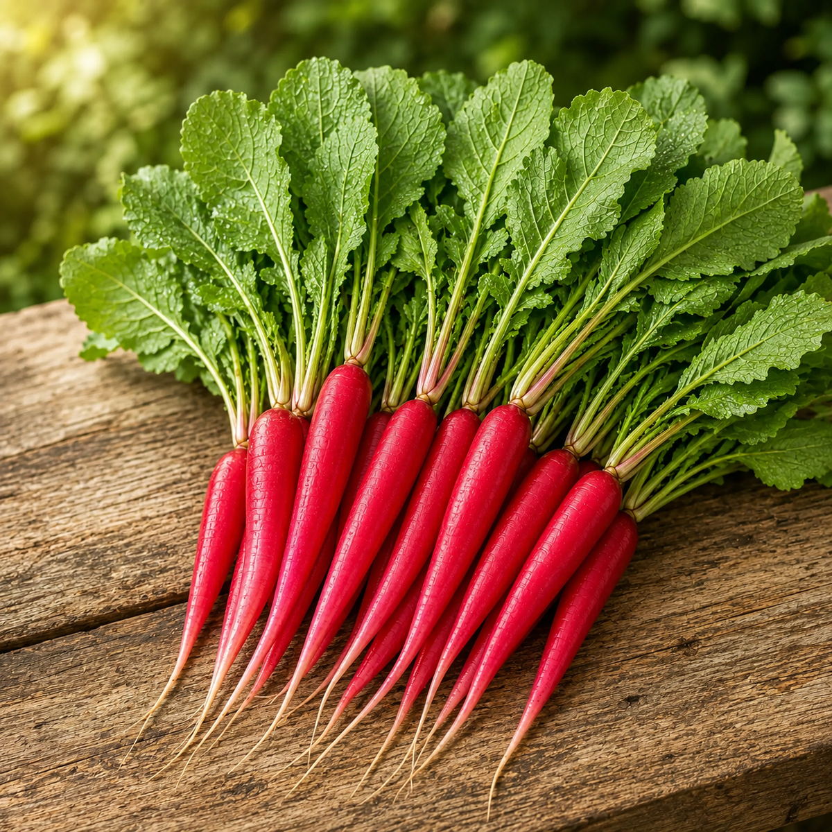 Red Long Heirloom Radish with elongated red roots and crisp white flesh – winter radish seeds for home gardening in Pakistan