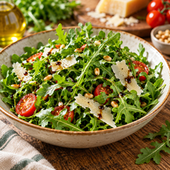 Fresh green Rocket Salad leaves with characteristic lobed shape – Arugula Rucola seeds for winter salads and home gardening in Pakistan