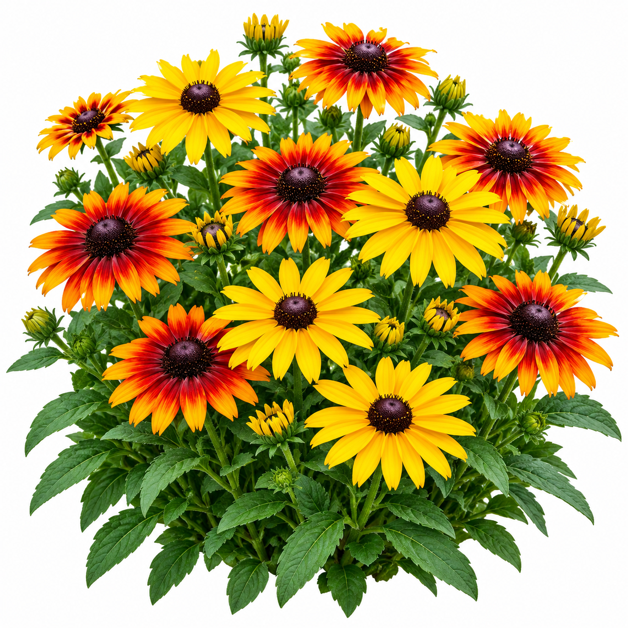 Rudbeckia Mix Coneflowers with colourful warm-toned flowers and dark centres – summer flower seeds for beds pots and grow bags in Pakistan