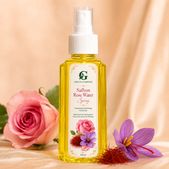 Saffron Rose Water Spray 100ml – Pure Distilled Rose Water with Original Saffron Threads