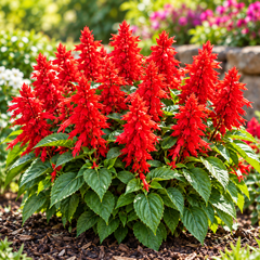 Salvia Red Salvia coccinea with bright scarlet-red tubular flower spikes – perennial winter seeds for beds borders pots and grow bags in Pakistan