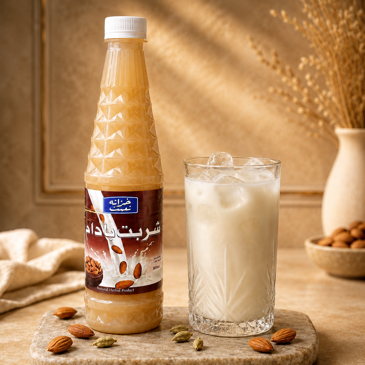 Sharbat Badam 800ml | Pure Almond Drink Syrup | No Essence, No Food Colour