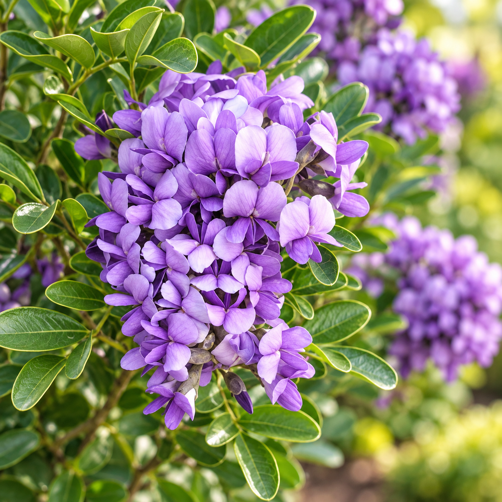 Texas Mountain Laurel Sophora secundiflora evergreen shrub with fragrant purple flower clusters and glossy foliage – ornamental perennial tree seeds in Pakistan