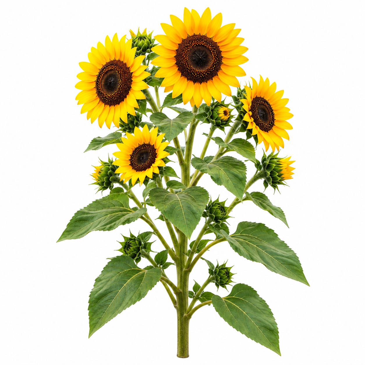Sunflower Domino Helianthus annuus with golden-yellow petals and dark centres – branching summer sunflower seeds for gardens and grow bags in Pakistan
