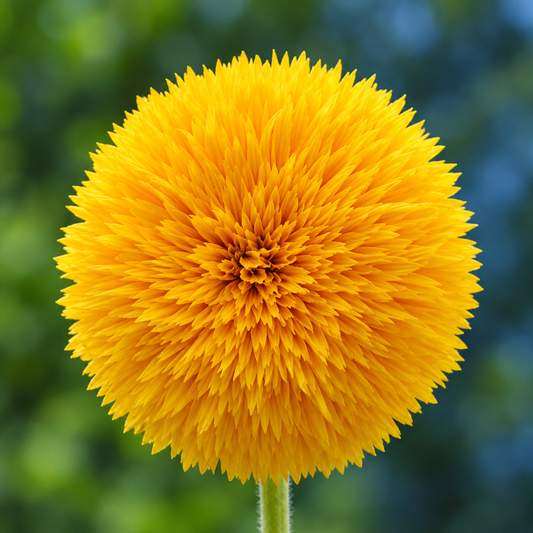 Double Tall Sunflower Helianthus annuus with large densely petalled golden-yellow double flowers – summer seeds for gardens and grow bags in Pakistan