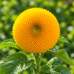 Teddy Bear Dwarf Sunflower Helianthus annuus with fluffy double golden-yellow blooms – summer flower seeds for pots borders and grow bags in Pakistan