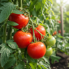 Vatan-1 determinate tomato from Azerbaijan with round medium-sized red fruits on a compact bushy plant – tomato seeds for home gardening in Pakistan