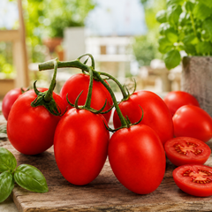 RONCO F1 Hybrid determinate tomato with uniform medium-sized red fruits on a compact bushy plant – tomato seeds for home gardening in Pakistan