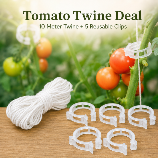 Tomato Twine Deal – 10 Meter Twine with 5 Reusable Plant Support Clips