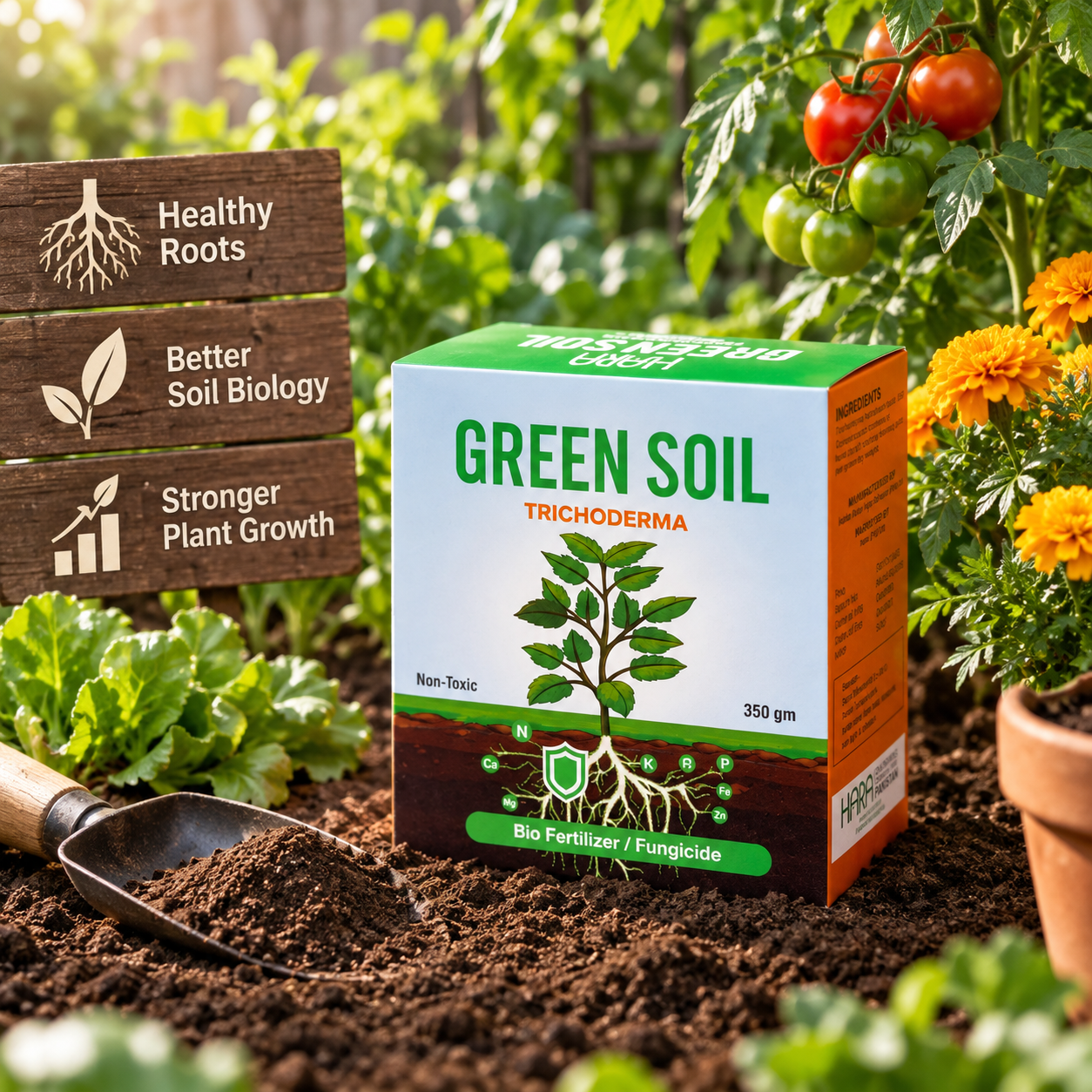 Trichoderma Green Soil 350g bio fertilizer and beneficial soil fungi in Pakistan