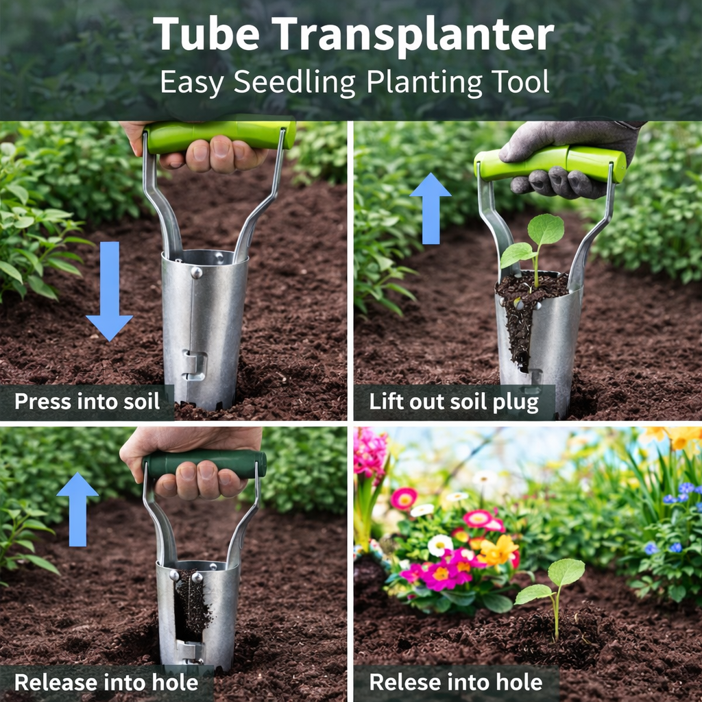 Tube Transplanter, Garden Seedling Transplant Tool