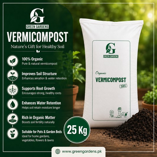 Vermicompost 25kg – 100% Organic Fertilizer in Pakistan (Delivery to the cities with Daewoo Terminal only)