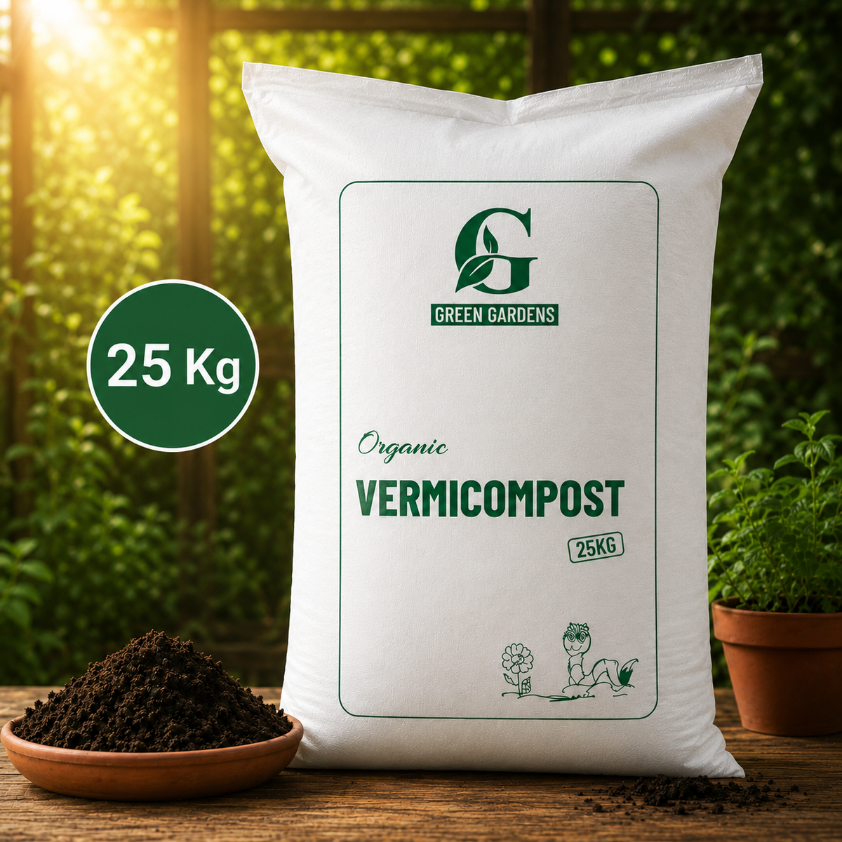 Vermicompost 25kg – 100% Organic Fertilizer in Pakistan (Delivery to the cities with Daewoo Terminal only)