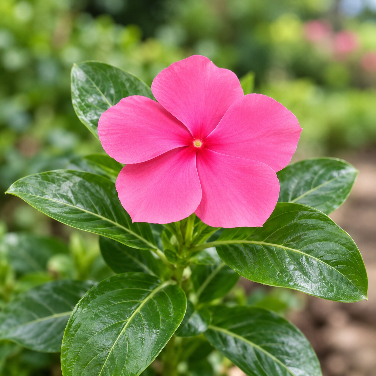 Vinca Deep Rose Catharanthus roseus with rich deep rose-pink summer flowers – seeds for beds pots containers and grow bags in Pakistan