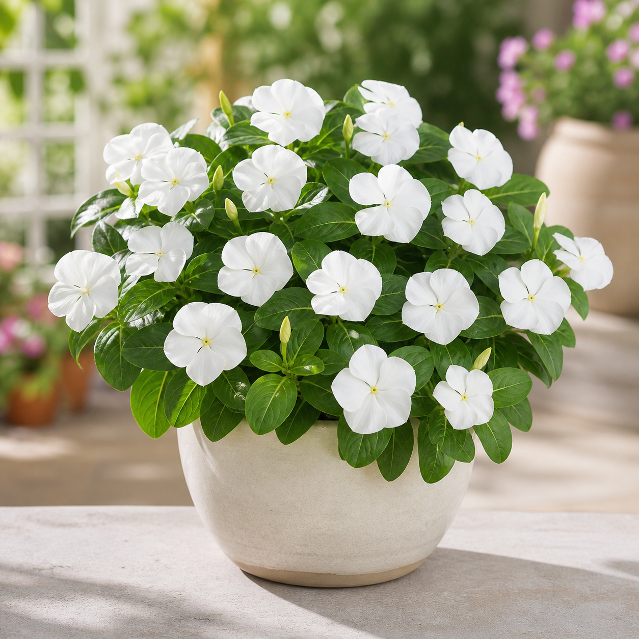 Vinca Nana Bianca (White) Seeds (SUMMER) سدا بہار