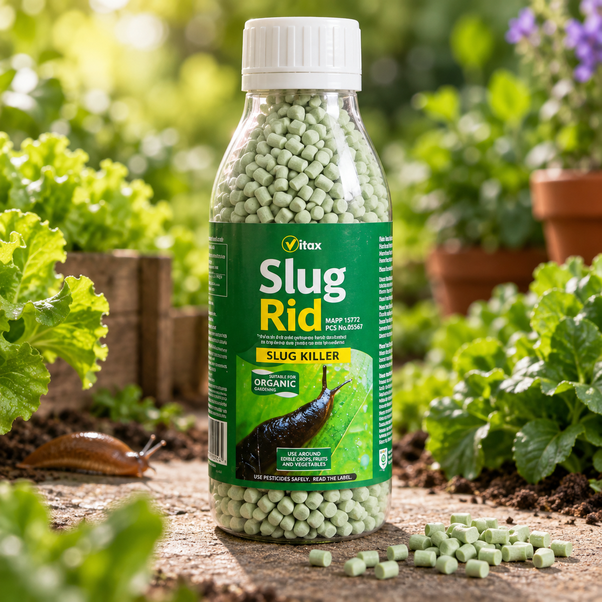 Vitax Slug Rid 100g slug and snail killer with ferric phosphate pellets for garden pest control