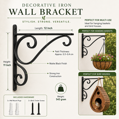 Decorative Iron Wall Bracket – Matte Black