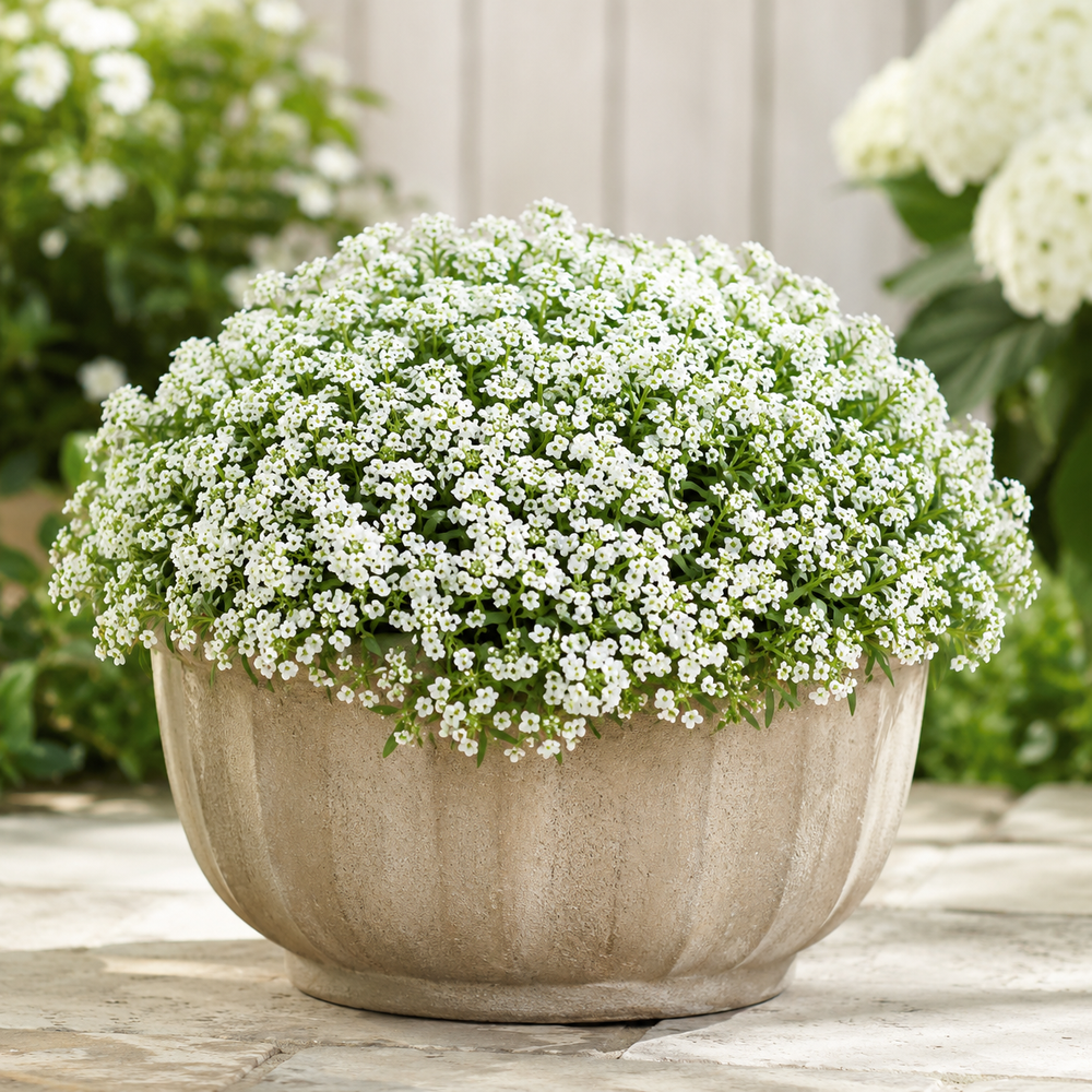 White Alyssum flowers in full bloom grown as a dense flowering plant – Alyssum White Seeds Pakistan