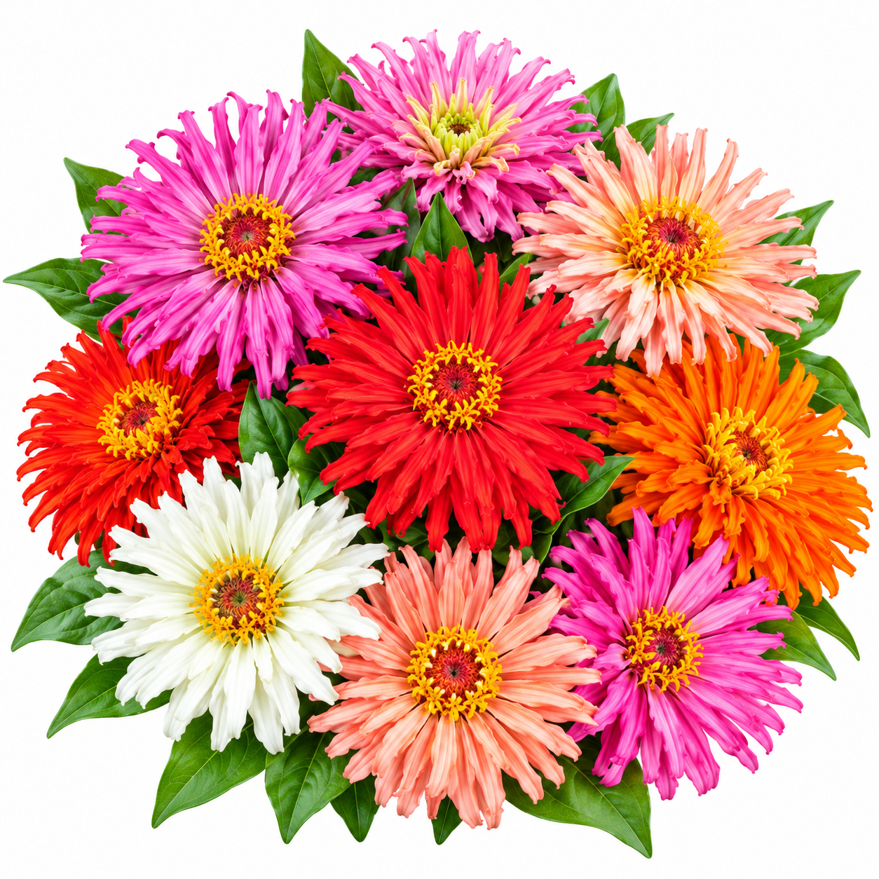 Zinnia Burpeeana Mix with large colourful chrysanthemum-flowered double blooms – summer flower seeds for beds cut flowers pots and grow bags in Pakistan