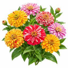 Zinnia Candy Stripe with colourful striped and splashed summer flowers – seeds for beds cut flowers pots and grow bags in Pakistan