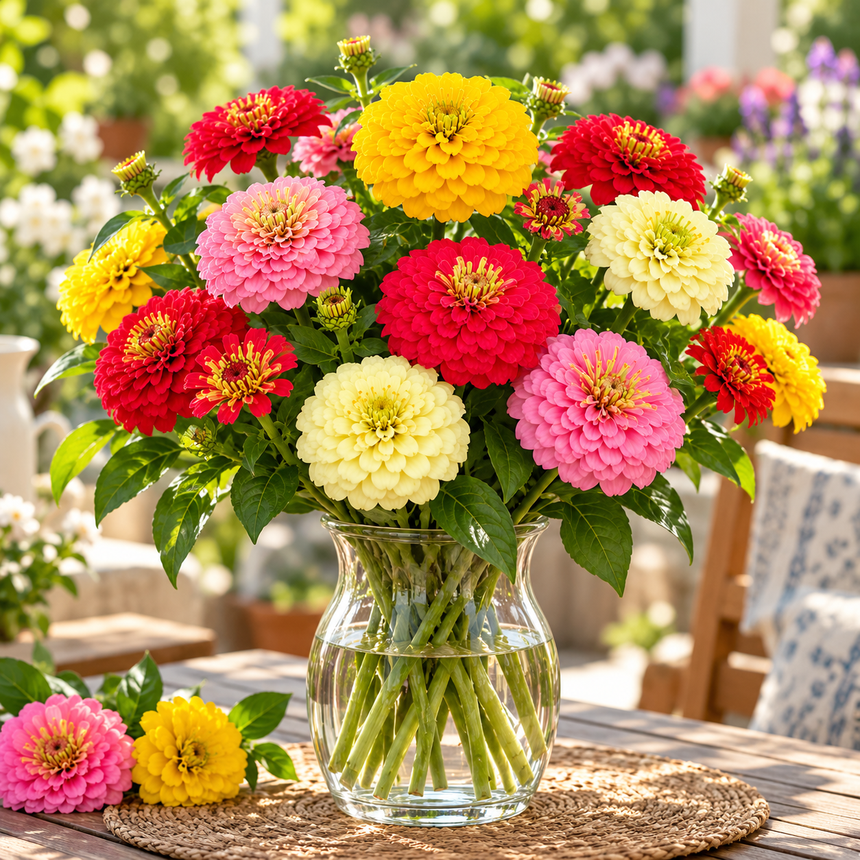 Zinnia Elegans Dahlia Mix with large colourful double dahlia-style summer flowers – seeds for beds cut flowers pots and grow bags in Pakistan