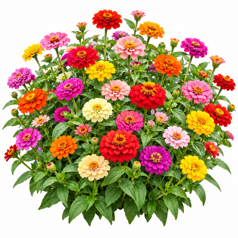 Zinnia Button Box with colourful button-like cut-and-come-again flowers – summer seeds for beds pots cut flowers and grow bags in Pakistan