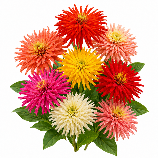 Zinnia 'Cactus Flowered Mix'  Seeds (SUMMER)