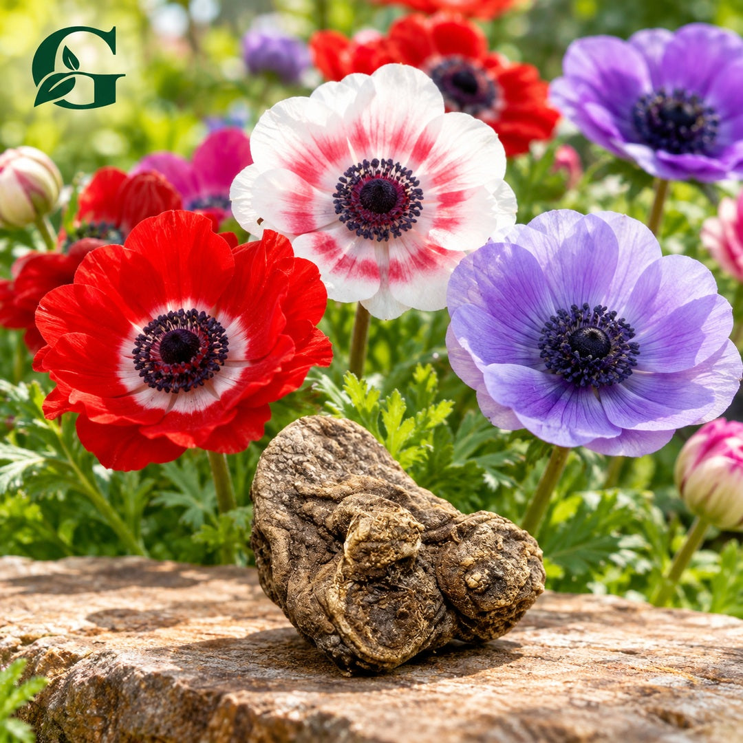 Anemone De Caen Mixed single corm with colourful spring flowers – GREEN GARDENS