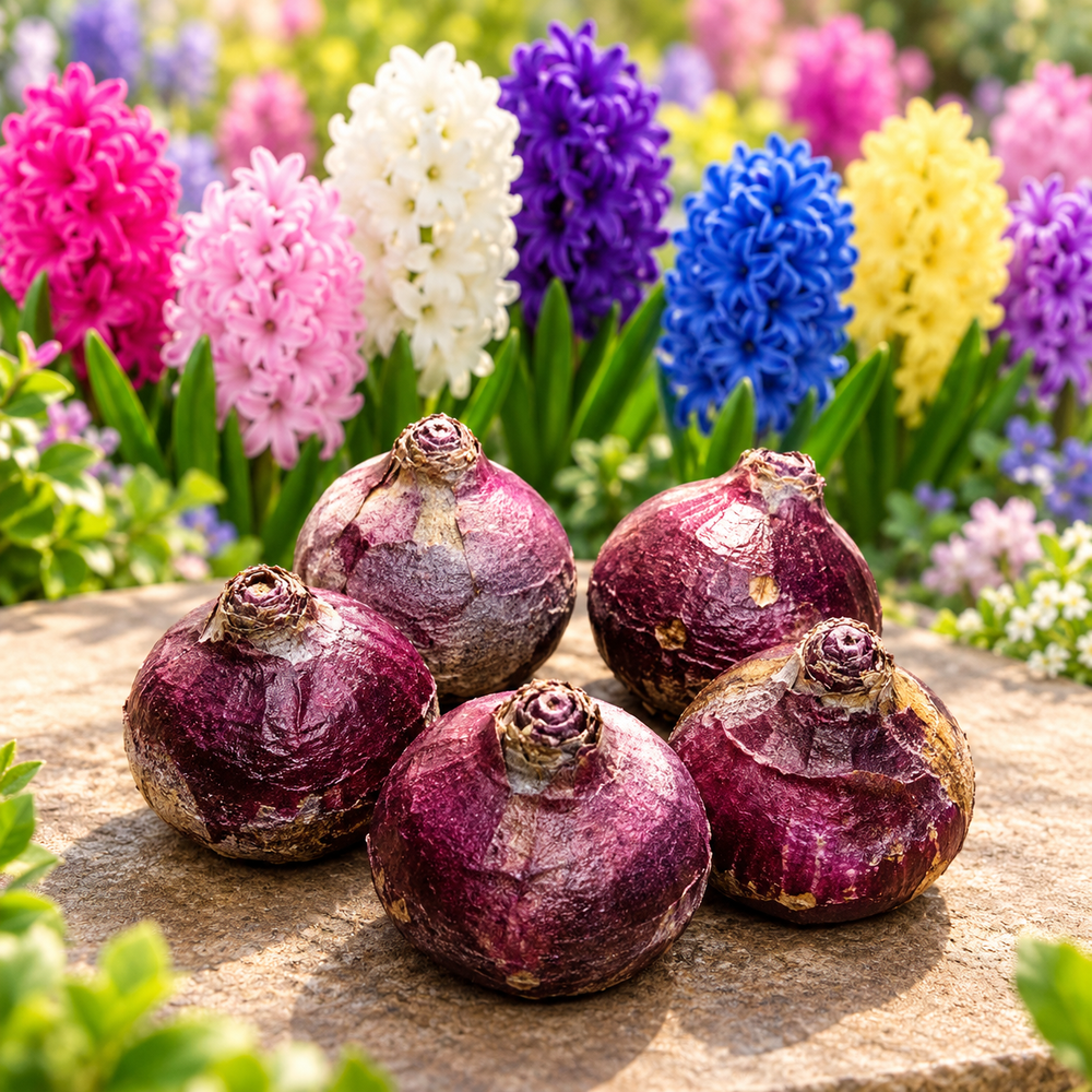 Hyacinth Mixed Colours five-bulb pack – product hero