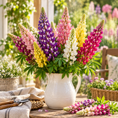 Lupins Seeds Mix lifestyle flower display - GREEN GARDENS