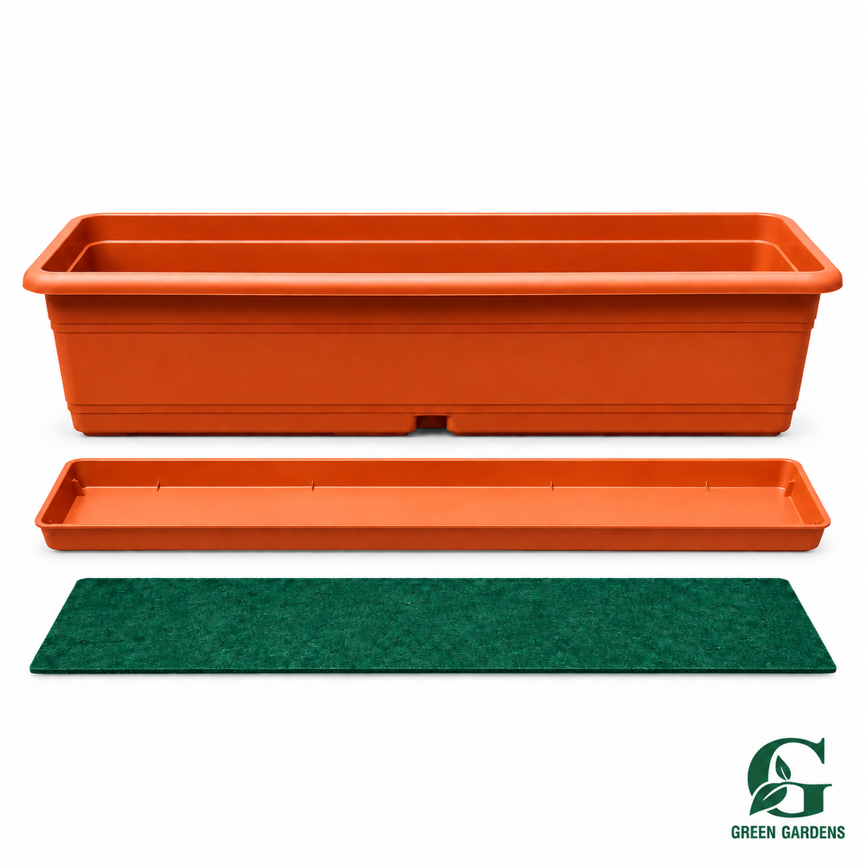 Rectangular Plastic Planter 23x8x6 Inch with free liner on white background – GREEN GARDENS Pakistan