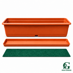Rectangular Plastic Planter 23x8x6 Inch with free liner on white background – GREEN GARDENS Pakistan