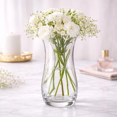 Clear Glass Decorative Flower Vase - 8.3 inches