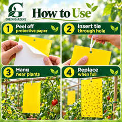 How to use GREEN GARDENS yellow sticky insect traps